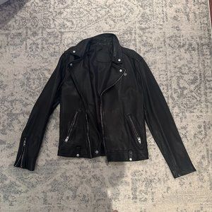 All Saints Biker Leather Jacket (XS) Black - Men's